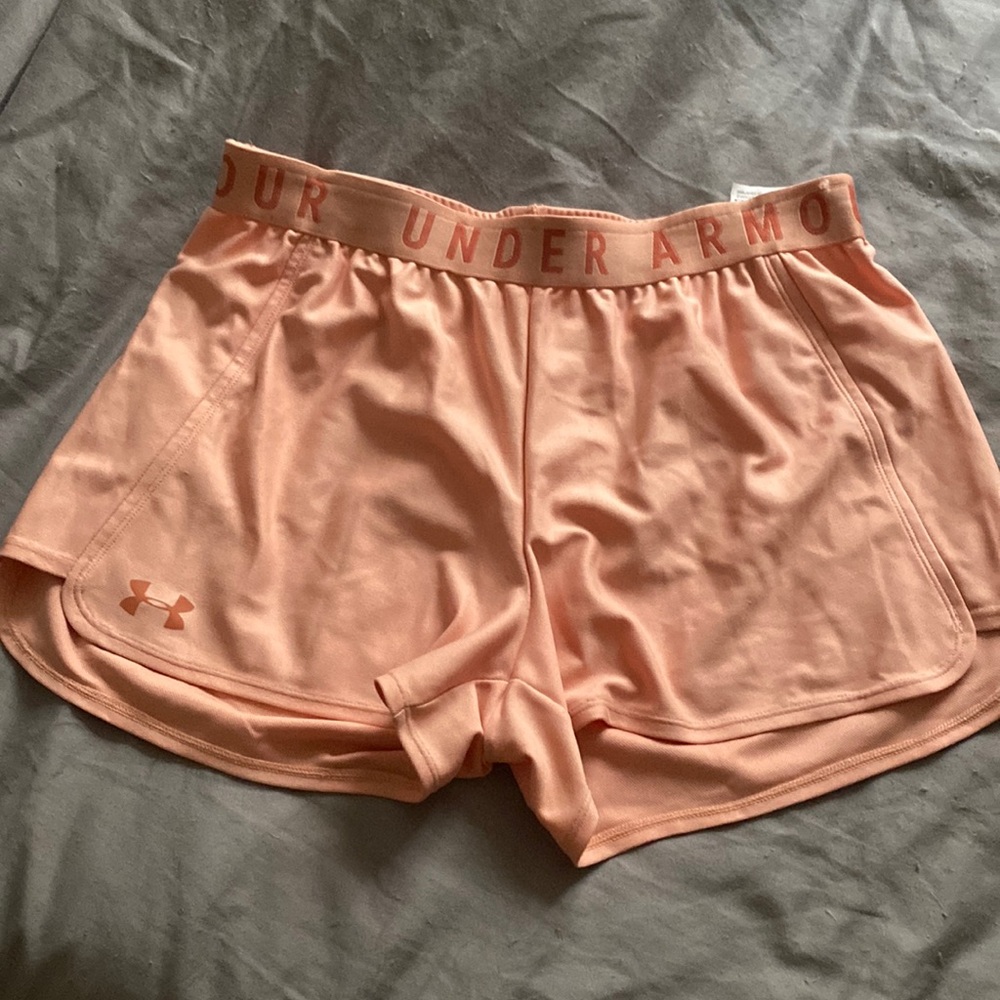 Brand new peach colored under armor shorts